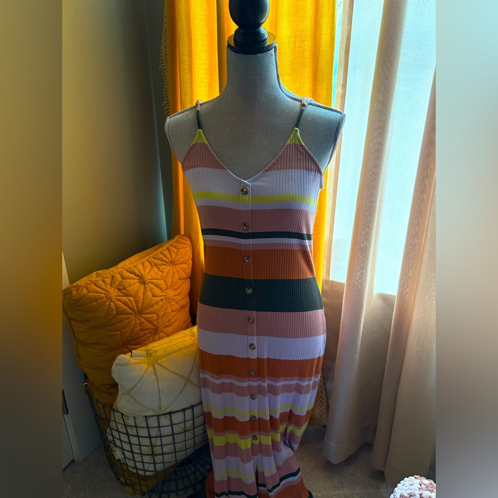 LOFT Knit Maxi Dress Sz S Adjustable Straps 💚